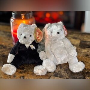 💍🐻 TY Beanie Babies Wedding Bear Set – Bride & Groom – Matching Pair!